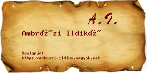 Ambrózi Ildikó névjegykártya