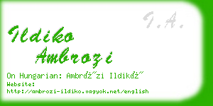 ildiko ambrozi business card